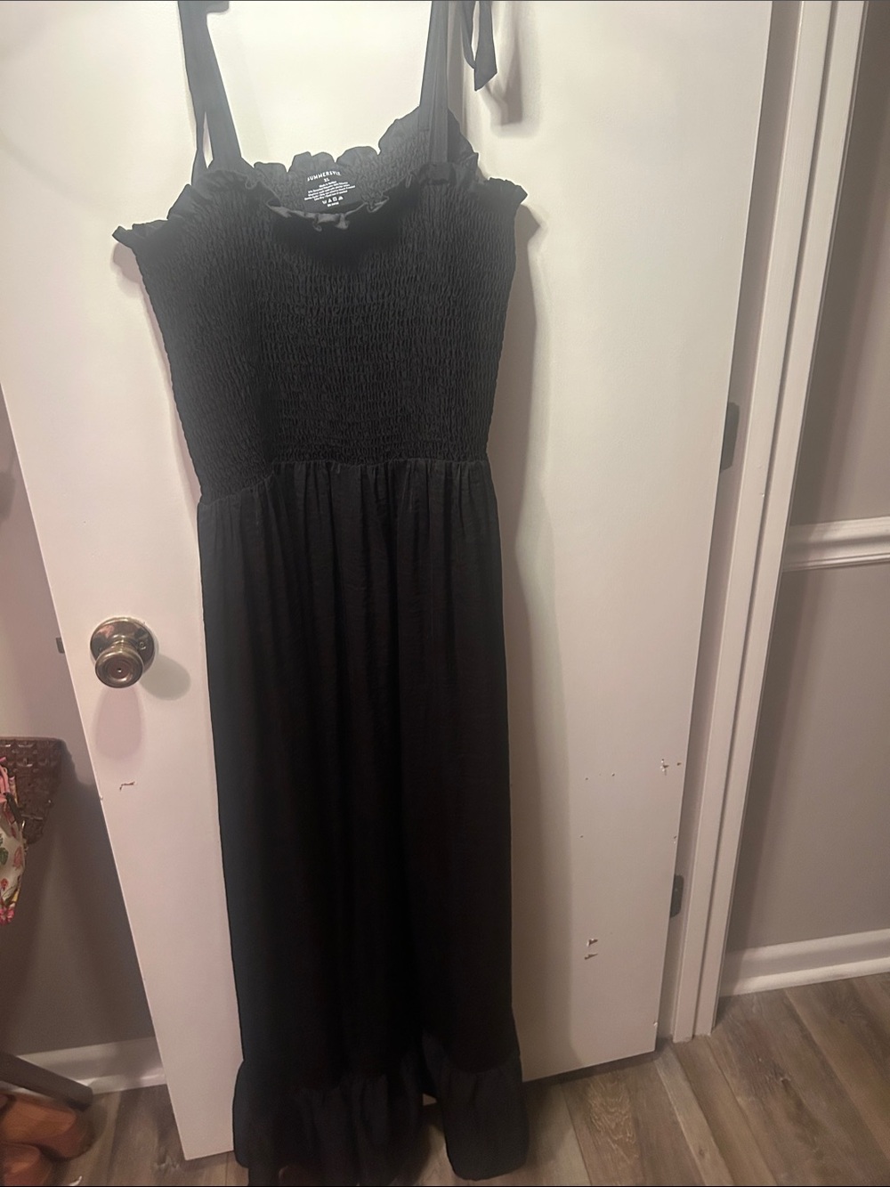 summersalt Black Maxi Dress with Ruffle Hem